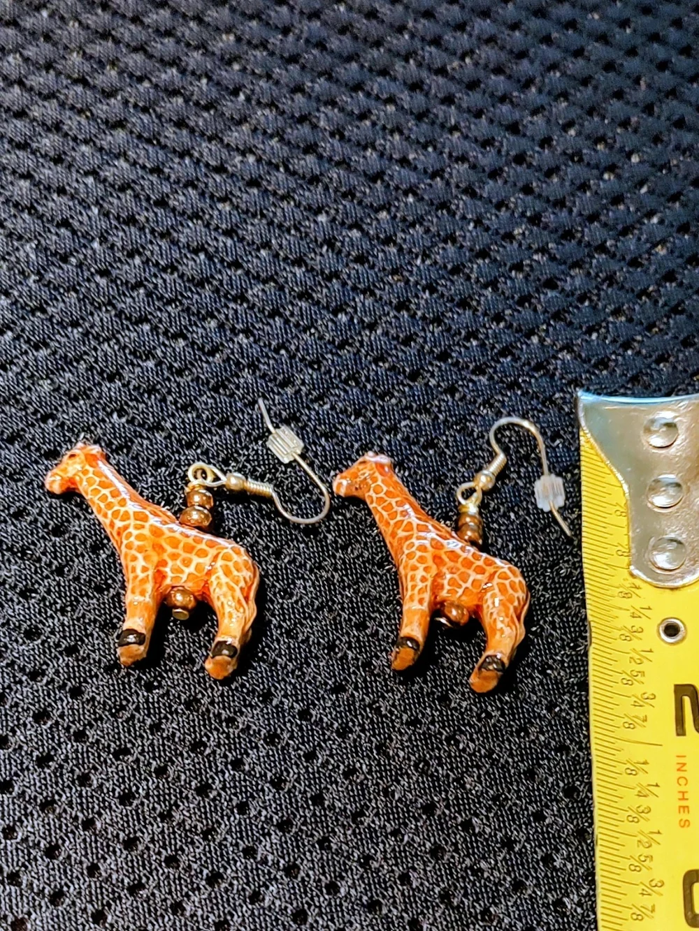 Handcrafted Orange Giraffe Earrings for Kids - Cute Animal Dangle